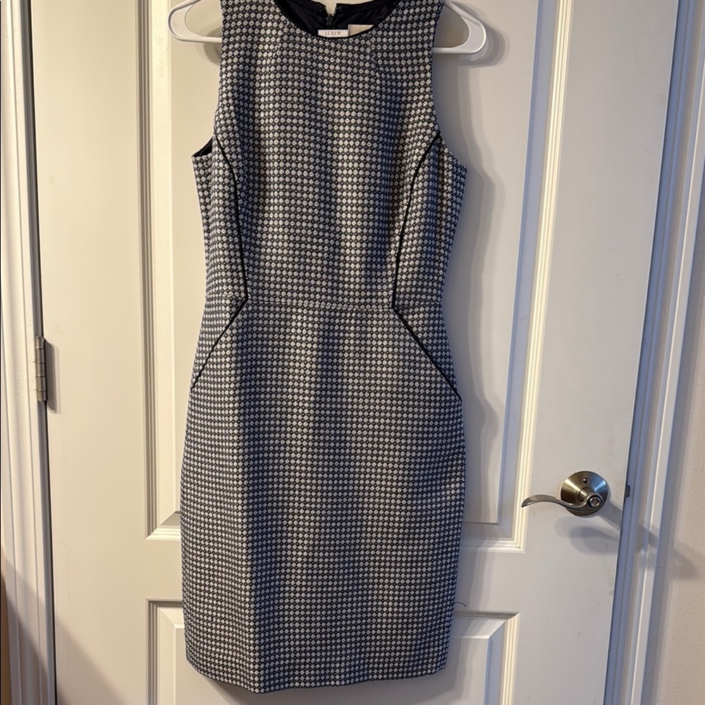 J. Crew Suiting Sheath Dress Navy & White